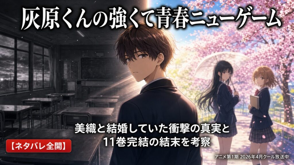 灰原くんの強くて青春ニューゲーム ネタバレ｜美織と結婚していた衝撃の真実と11巻完結の結末を考察 アイキャッチ画像