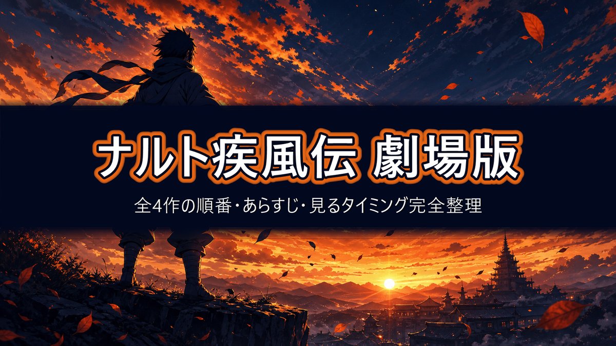 ナルト疾風伝の劇場版シリーズ全4作の見る順番とあらすじを整理した記事のアイキャッチ画像
