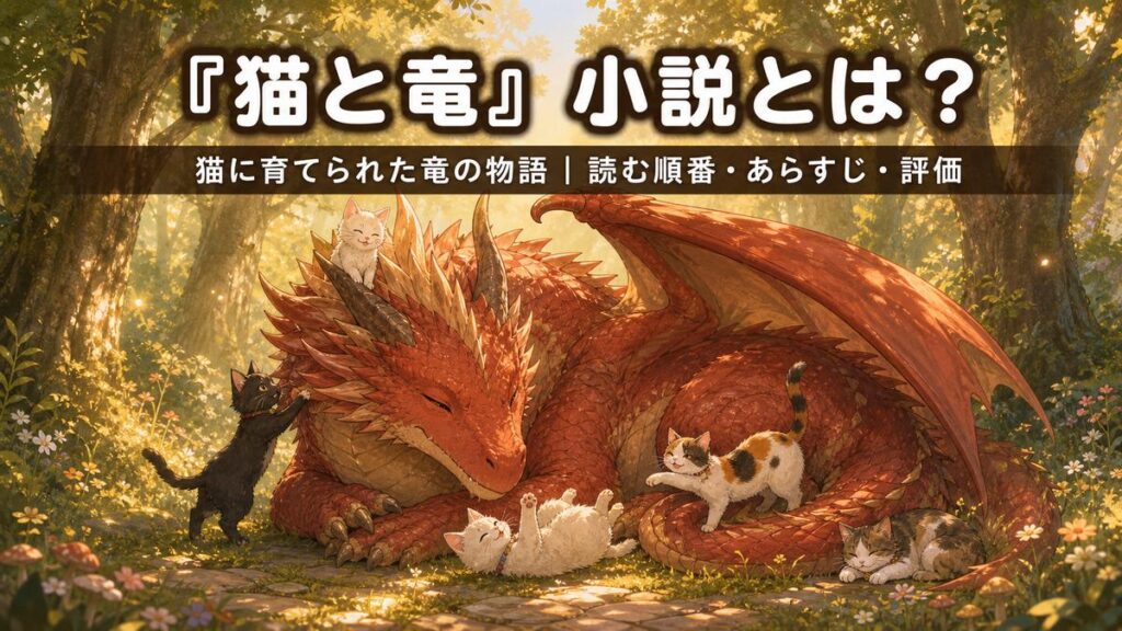 猫に育てられた赤い羽の竜と森の猫たちを描いた小説『猫と竜』のアイキャッチ画像
