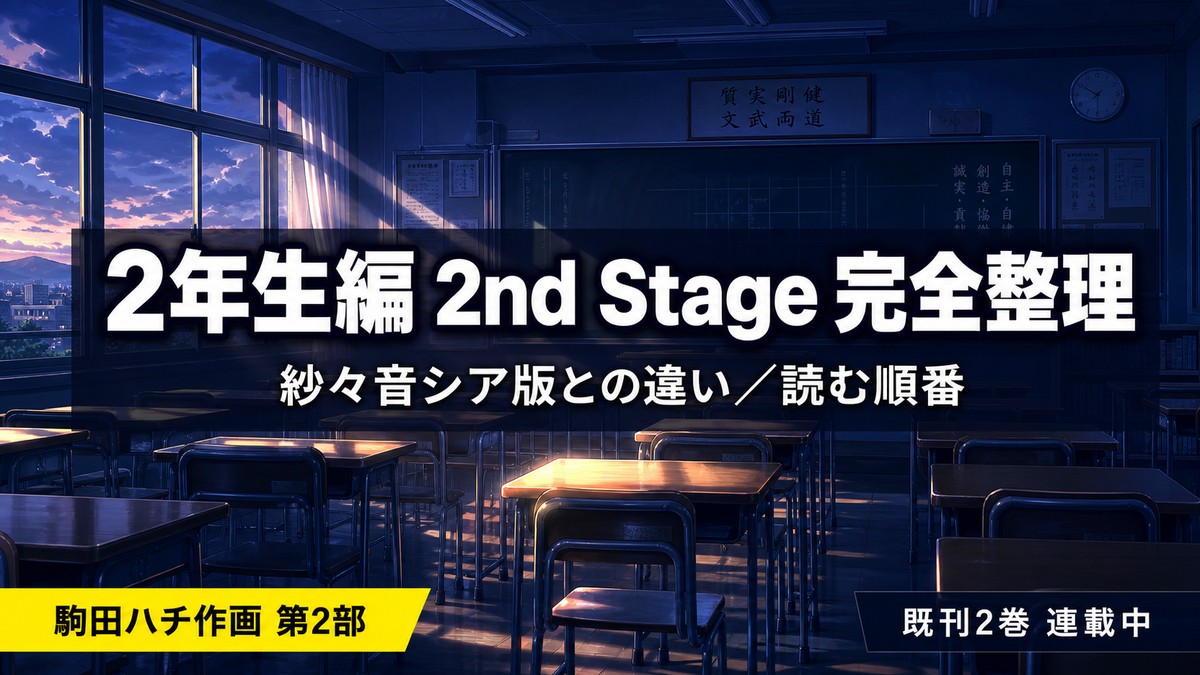 ようこそ実力至上主義の教室へ 2年生編 2nd Stageの紹介アイキャッチ。紗々音シア版との違いと読む順番を整理した記事のイメージ画像