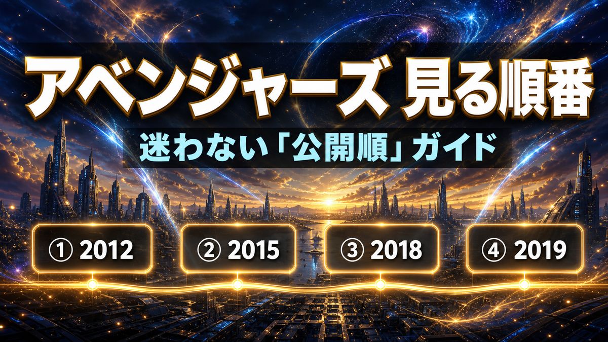 アベンジャーズ本編4作を公開順（2012・2015・2018・2019）で並べた見る順番ガイドのアイキャッチ画像
