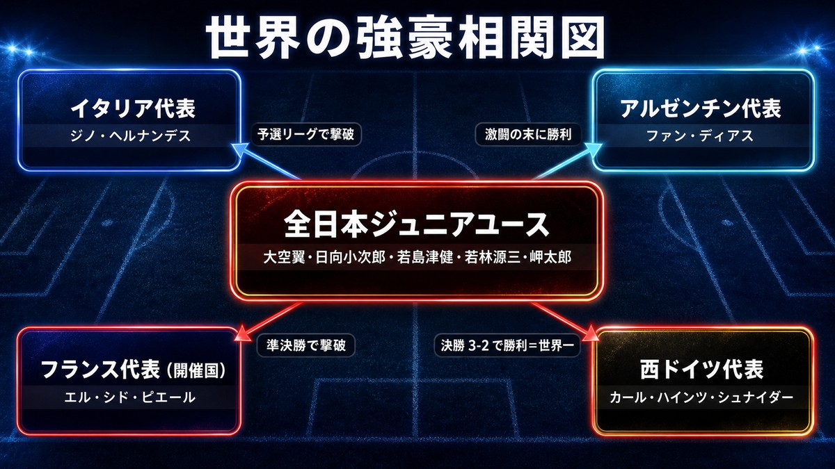 キャプテン翼シーズン2 ジュニアユース編 ネタバレの世界の強豪相関図