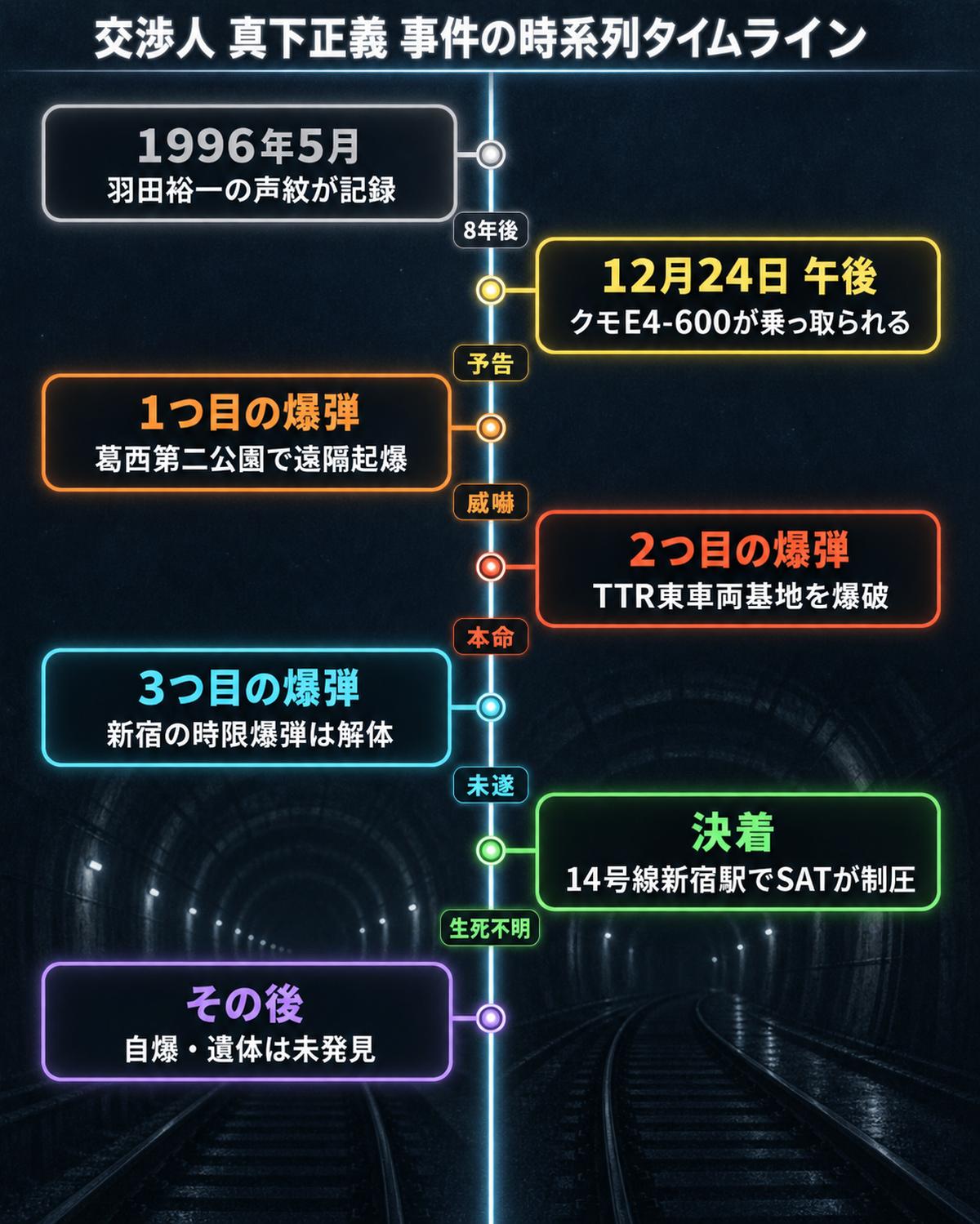 交渉人 真下正義 ネタバレの事件の時系列タイムライン